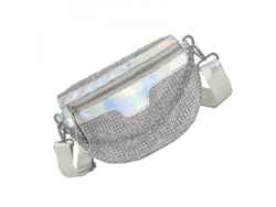 Riñonera Plateada Elegante De 24x15x4cm Para Mujer, Chic, Para Ir De Compras, Viajar Y Uso Diario Vzo