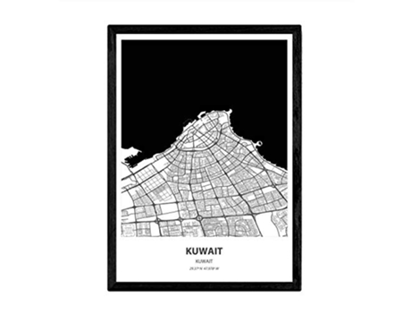 Poster NACNIC Mapa de Kuwait Kuwait (A3)