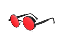 Gafas De Sol Redondas Unisex Estilo Steampunk Vintage Con Protección Uv400, De Metal Y Resina. Moda Para Conducir, Pescar, Ocio Y Uso Diario.
