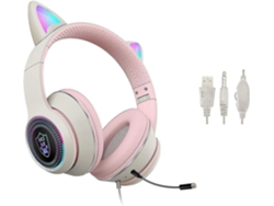 Auriculares Cat Ear Gaming With Microphone Flashing Glowing Stereo Juego de orejas de gato con micrófono Estéreo brillante intermitente