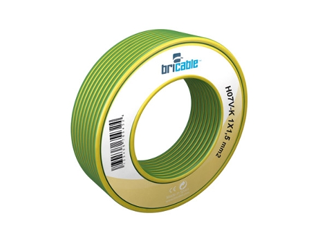 Cable Elec Hilo Flexible H07V-K BRICABLE 1X1,5Mm Ama/Ve 100 BRICABLE