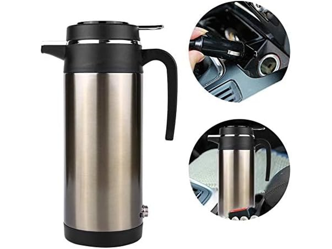 Hervidor de agua portátil para coche de 12 V, gran capacidad de 1200 ml, calentador de agua portátil para viajes.