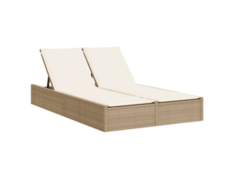 Tumbona Doble VIDAXL Beige Poli Ratán