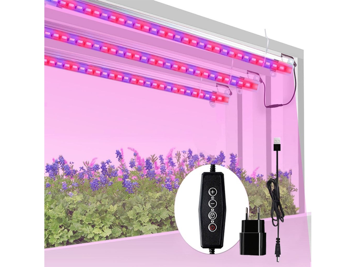 Tiras de luz para plantas de interior, encendido y apagado automático con temporizador de 3/9/12 horas, 10 niveles de intensidad regulable para un cuidado personalizado.