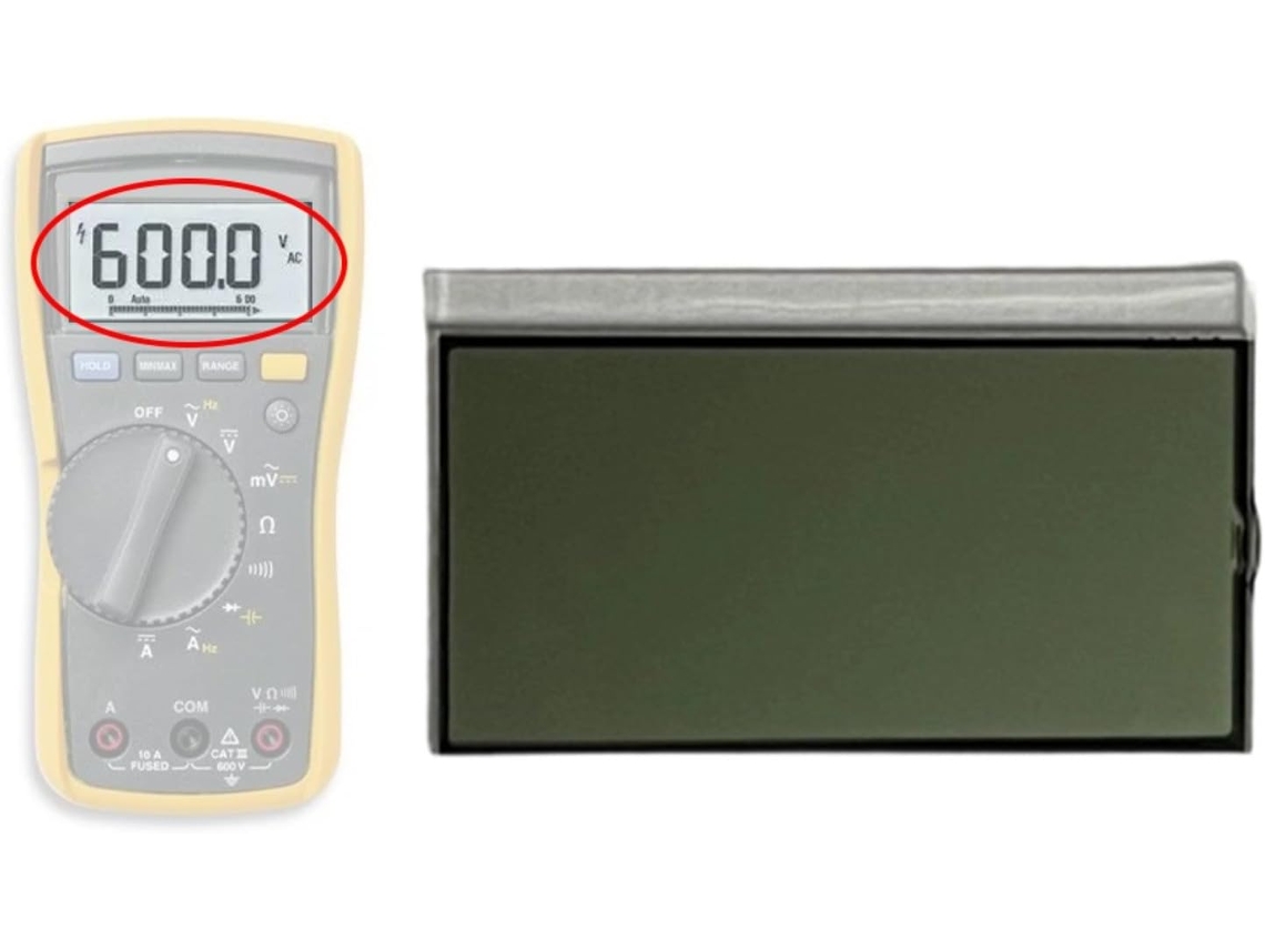 Pantalla Lcd De Repuesto Para Multímetros Digitales 115, 113, 114, 116, 117 Y 115c.