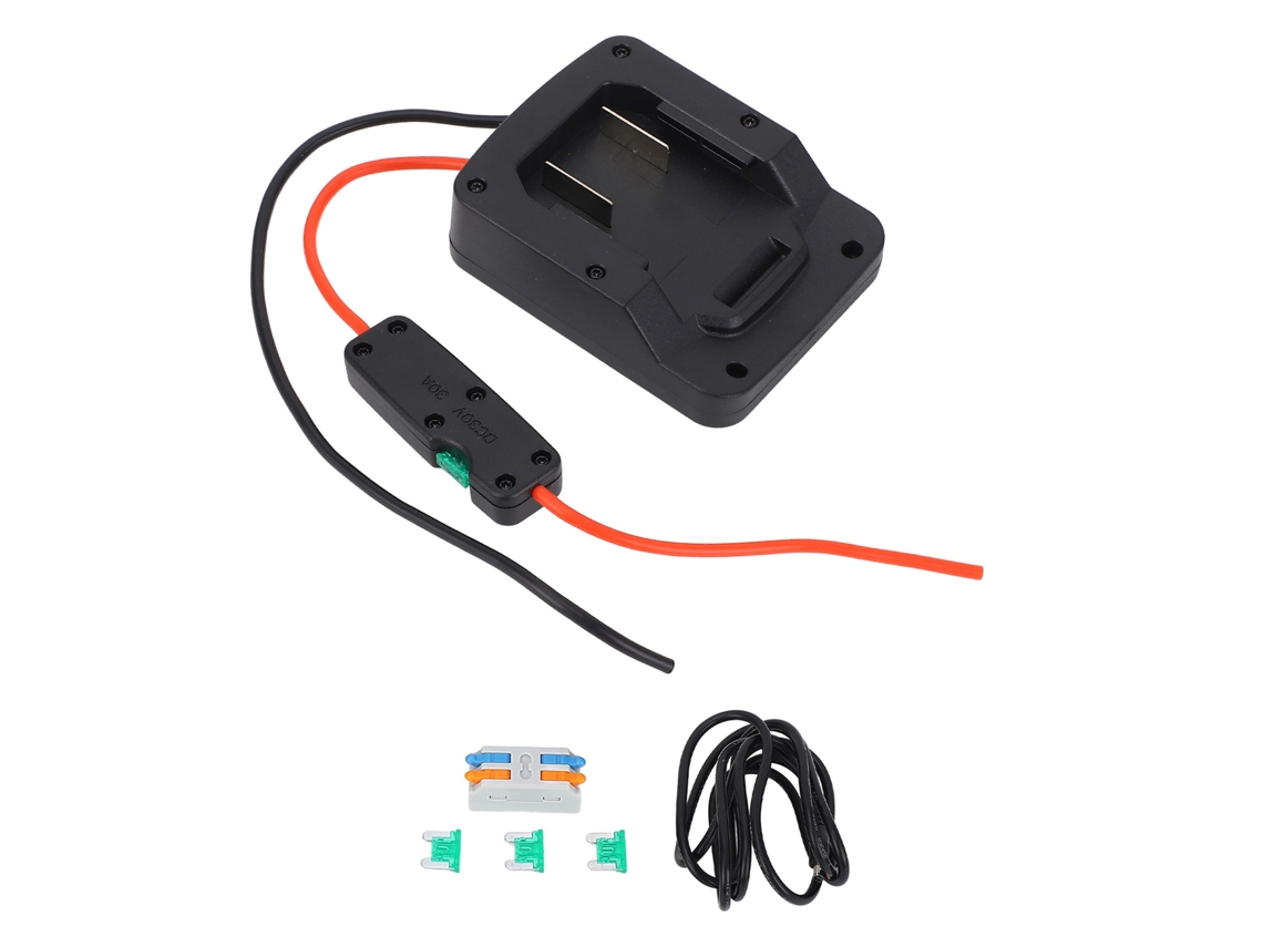 2026velora-kit Adaptador De Cable De Alimentación Dc Satelital Rectangular Para Parkside X20v Team 20v Portátil Con Fusibles Y Terminales De Cable