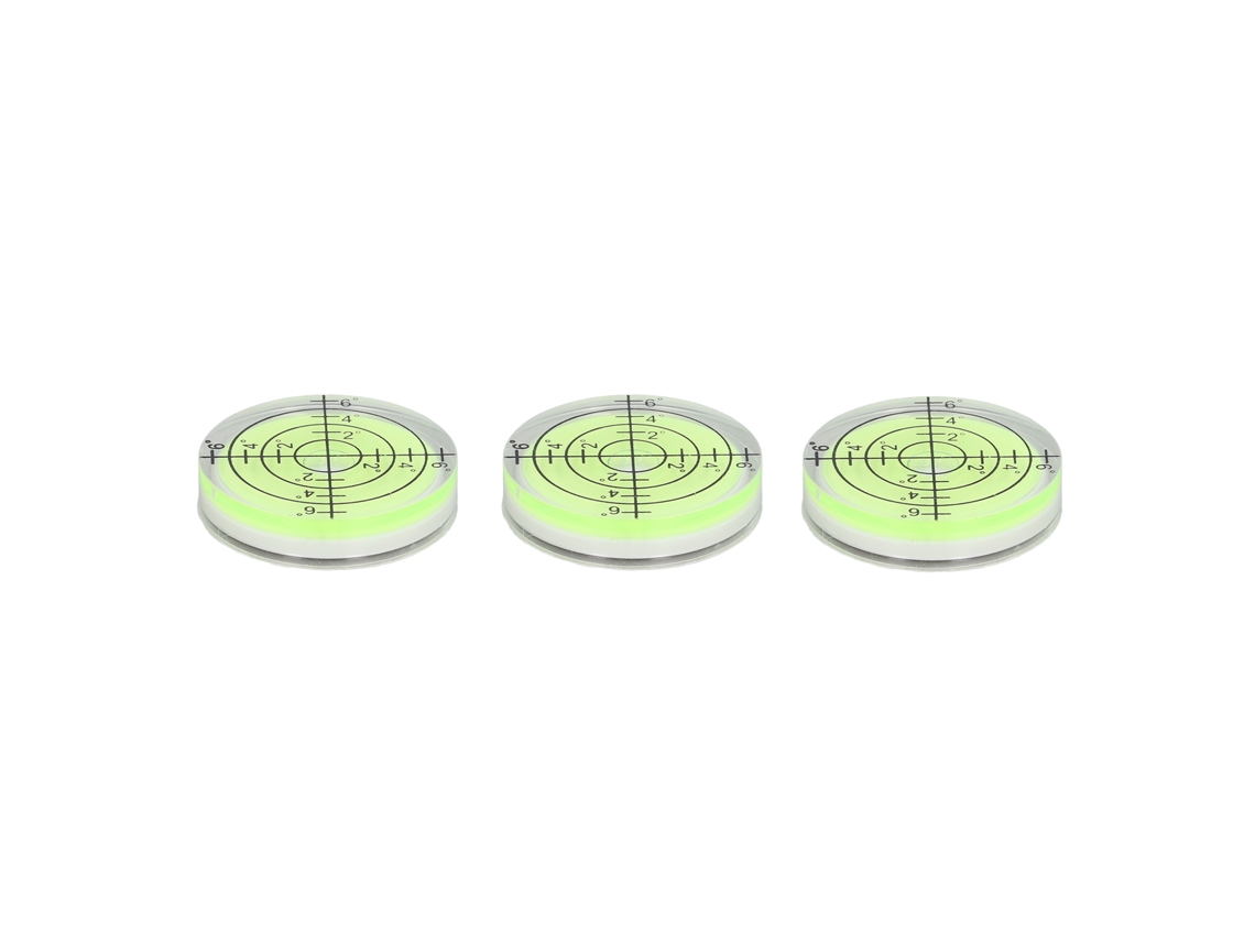 3 Mini Niveles De Burbuja Redondos De 32 Mm, Instrumento De Medición Horizontal De Precisión.