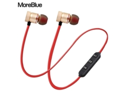 Auriculares inalámbricos Bluetooth Moreblue S07 con micrófono, bajos estéreo magnéticos metálicos, auriculares deportivos inalámbricos Hengrongshen
