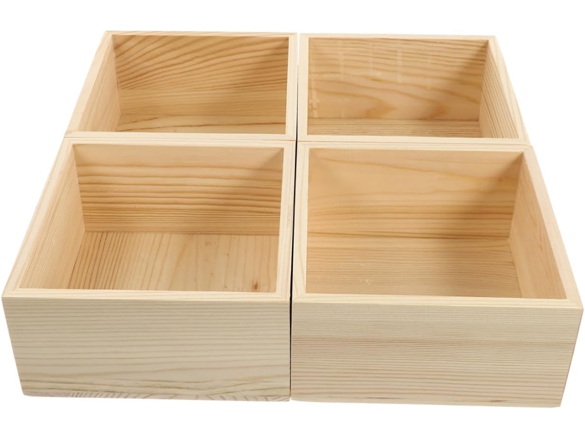 Cajas De Almacenamiento De Madera Para Armar (sin Tapas), Juego De 4, Regalo Para El Día De La Madre, Organizador De Joyas.