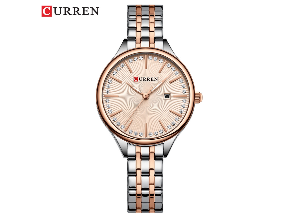 Reloj De Mujer De Acero, Resistente Al Agua, Con Calendario.