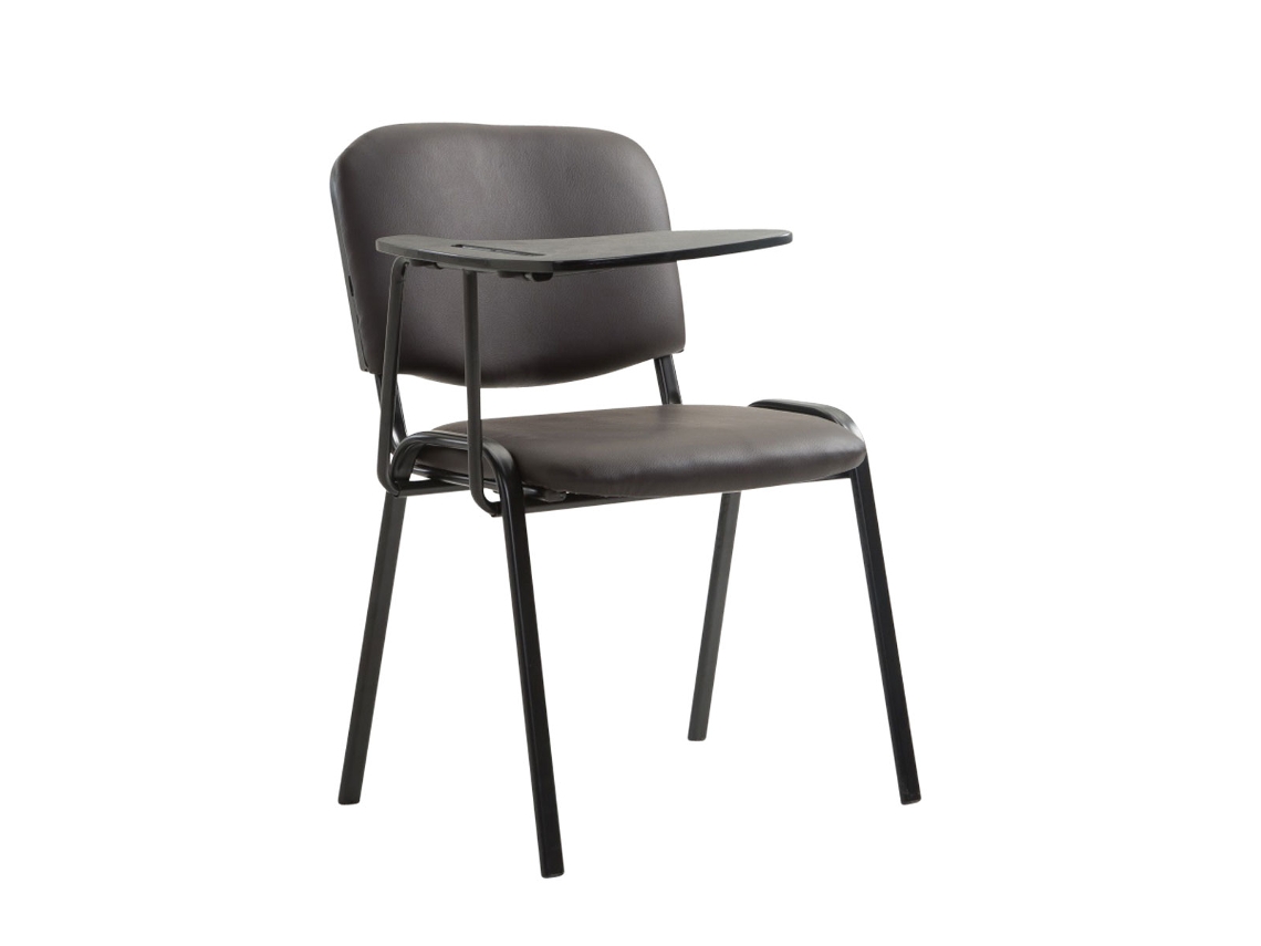 Silla Ken con mesa plegable en símil piel CLP marrón