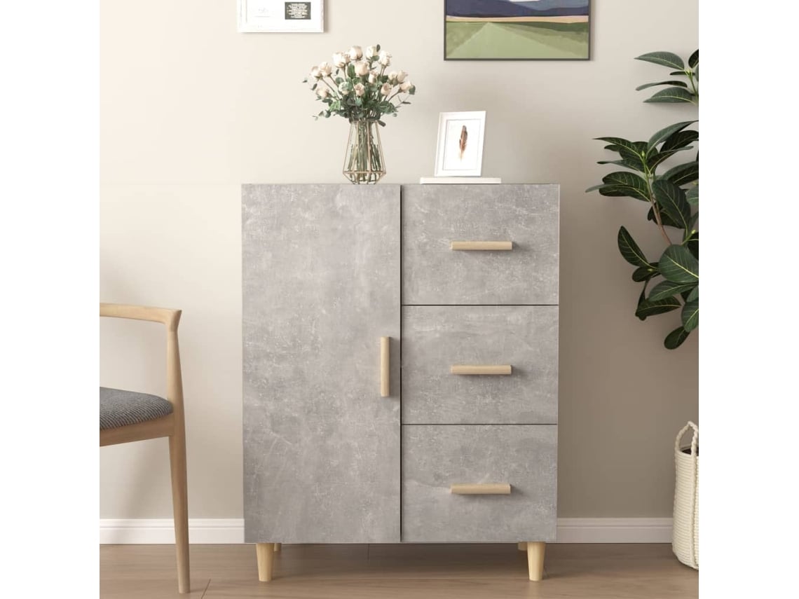 Aparador De Madera Contrachapada Gris Hormigón 69,5x34x90 Cm