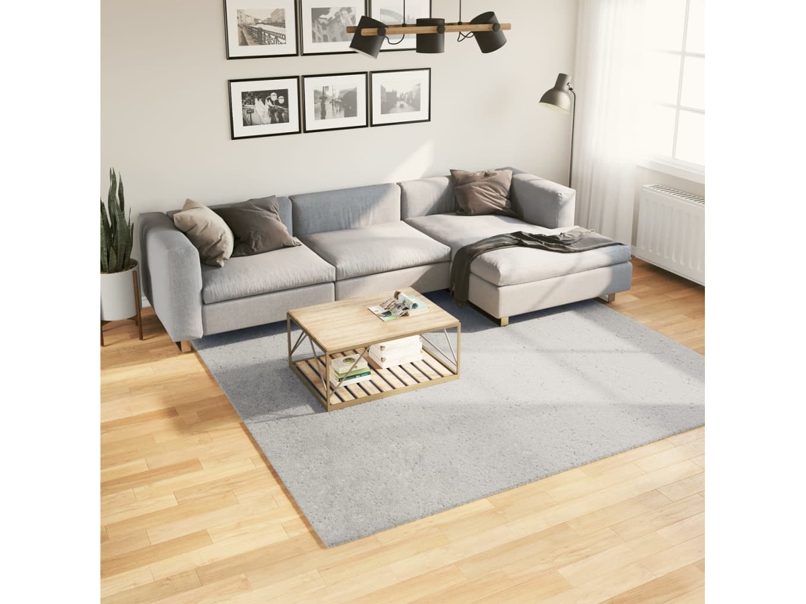 Alfombra De Pelo Corto Suave Lavable Huarte Gris 240x240 Cm