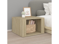 Mesa de Cabeceira LOVELY HOME Mesinha 57X55X36 Cm Derivados Madeira Carvalho Sonoma