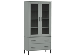 Maison Exclusive - Librería Patas De Metal Oslo Madera Maciza Gris 85x35x172,5cm