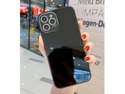 Cubierta De Teléfono (vidrio Líquido De Borde Recto, Silicona De Cubo Mágico) Yue Xinghui Compatible Con Iphone Black Apple 1