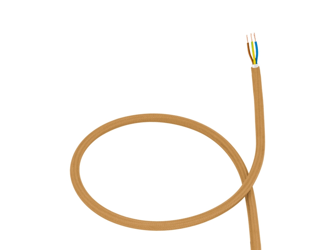 Cable Textil Eléctrico Dorado