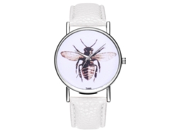 Reloj De Cuarzo Analógico Para Hombre Con Correa De Cuero Pu Deportivo Zhoulianfa (blanco)