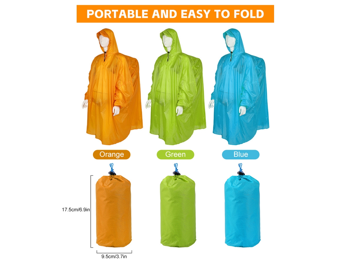 Capucha Impermeable Ligera Para La Lluvia, Ideal Para Mochileros Y Para Uso Corporal Completo En Acampadas, Senderismo, Viajes, Tanto Para Adultos Como Para Niños.