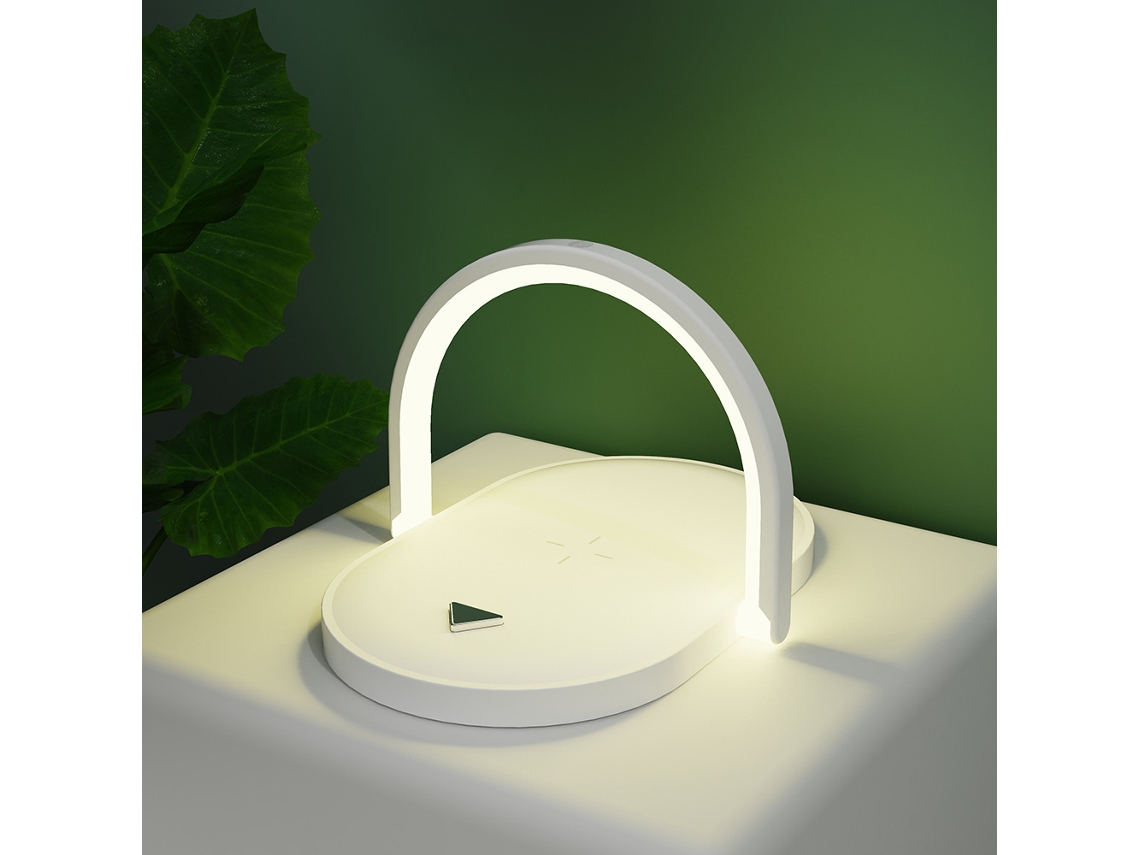 Cargador inalámbrico de carga rápida de 15 W, soporte para teléfono móvil con luz, soporte para teléfono móvil con luz nocturna 3 en 1 creativo, adecuado