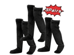 3 Pares De Calcetines Por Encima De La Rodilla, Calcetines Altos Cálidos De Invierno, Calentadores De Piernas Cálidos (negros) Cuich