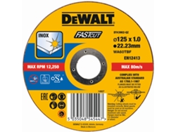 DEWALT DT43902-QZ - Disco de corte plano INOX con grano profesional de óxido de aluminio Fast Cut 125 x 1 x 22.23mm