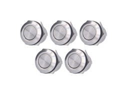 5 Unidades De Interruptores De Botón Pulsador De Acero Inoxidable Impermeables Con Terminales De Tornillo De 0-220 V (accesorios Eléctricos)