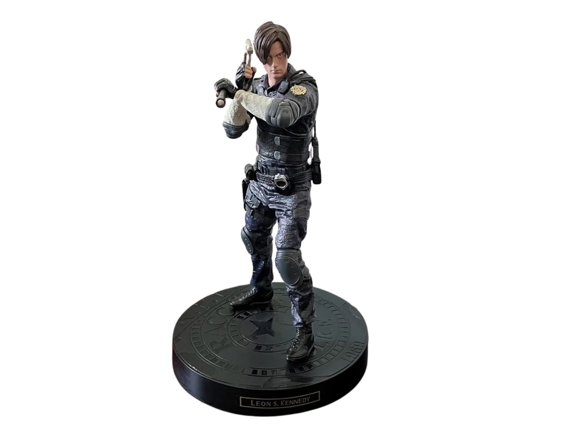 Estatua de Resident Evil 2 | Leon S. Kennedy | 33 cm | Uniforme de la RPD | Raccoon City | Sin caja