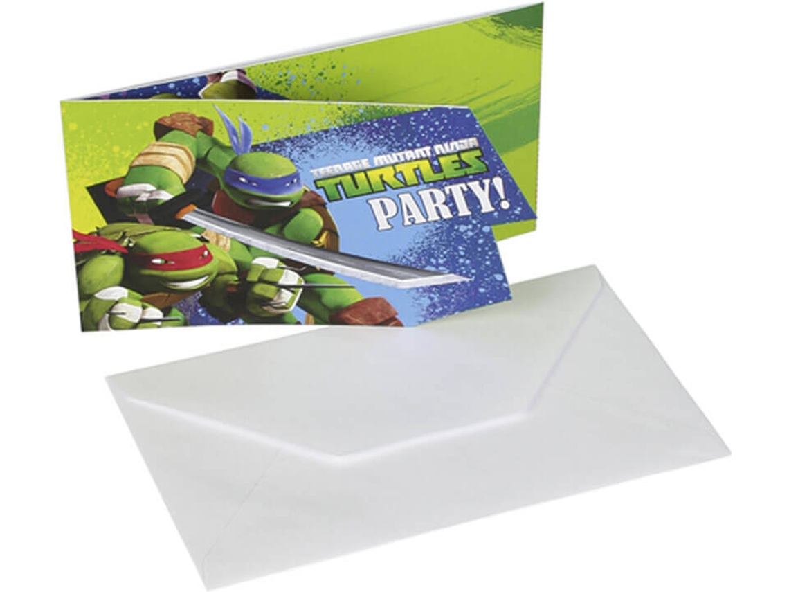 Bolsa de 6 Invitaciones de las Tortugas Ninja Mutantes