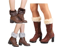 Botas De Invierno De Piel Sintética Con Detalles De Ganchillo, Acolchadas, Cortas, 3 Pares, Talla Única