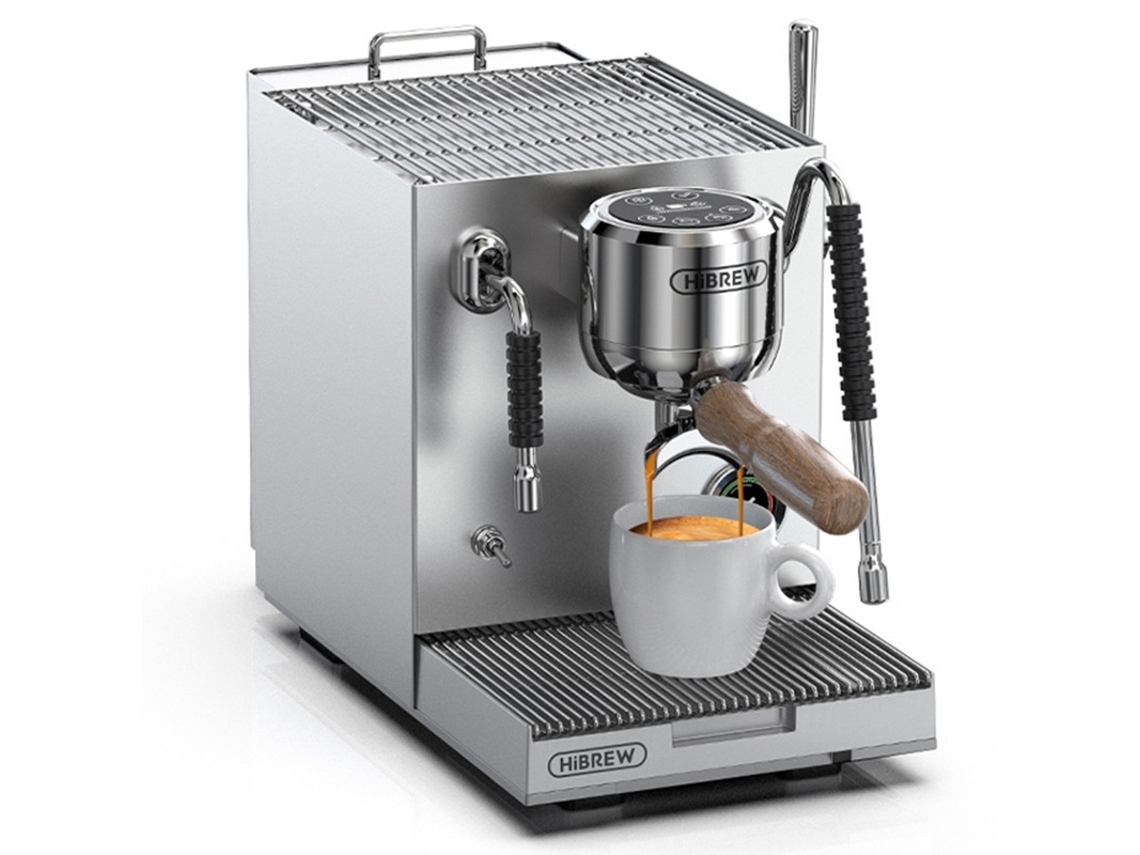 Cafetera Espresso Hibrew H21, programable, temperatura y volumen de taza regulables, limpiador a vapor para espumador de leche.