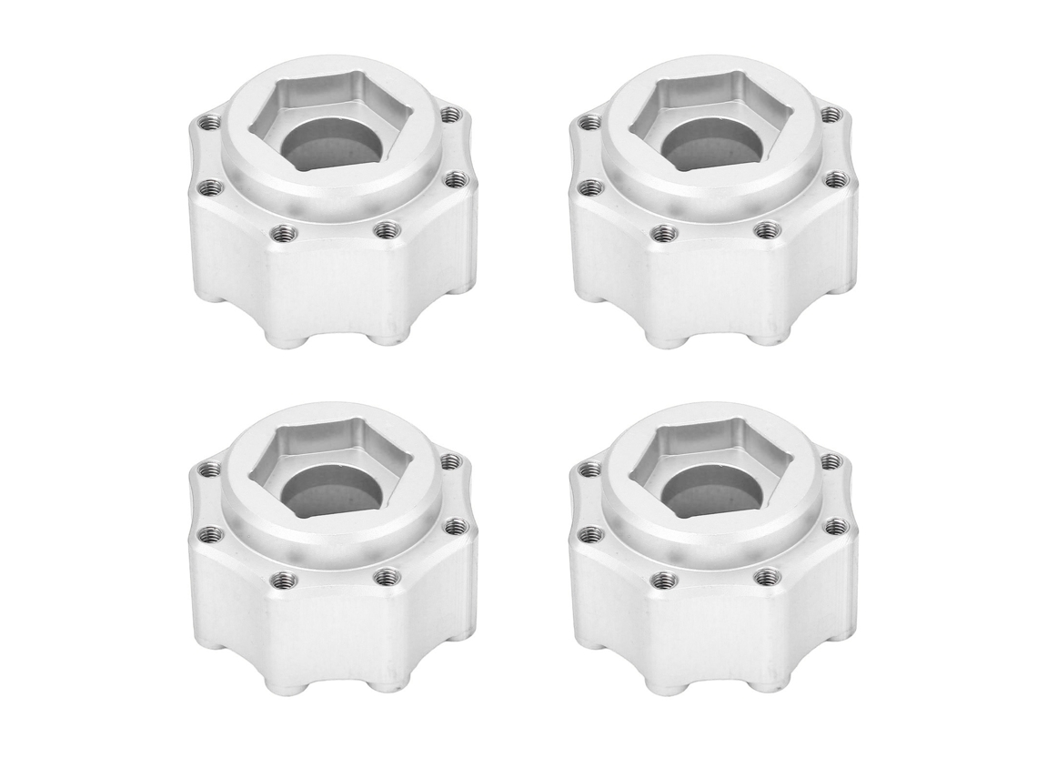 Adaptador Hexagonal De Aleación De Aluminio De 17 Mm Para Accesorios Rc, Combinador De Neumáticos De 3,8 Pulgadas, 4 Piezas Plateadas