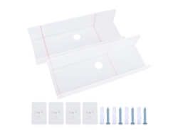 Estante flotante de acrílico transparente para pared, 2 unidades, sin perforaciones, para decoración del hogar