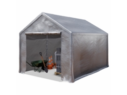 Cobertizo de almacenamiento 3x4 M Pe 350 N Cobertizo de almacenamiento impermeable Gris Toolport