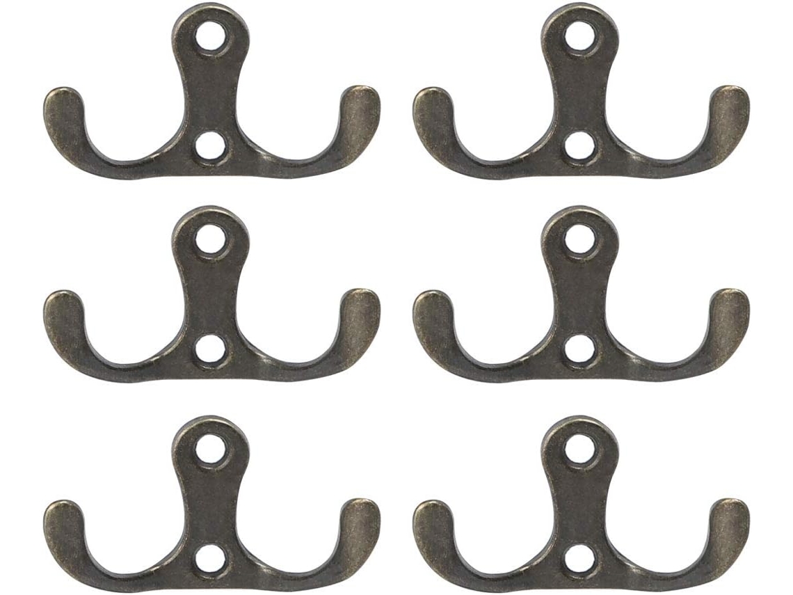 Ganchos Dobles Para Abrigos, Soportes Para Perchas Con Tornillos, Fabricados En Metal