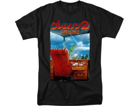 Camiseta Unisexo DEEPSTONE Japanese Poster Gremlins 2 The New Batch Negro (XL)