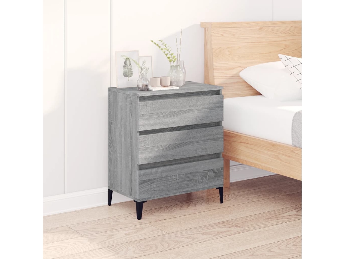 Aparador De Madera Contrachapada Gris Sonoma 60x35x70 Cm