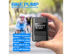 Bomba de bicicleta portátil inalámbrica inteligente Black-aliter AP02 con pantalla digital, motor sin escobillas de 60 W, batería de 1300 mAh, inflado