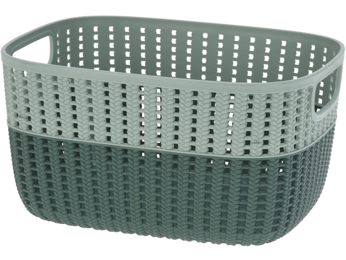 Cesta de almacenaje Beige Rosa Gris Verde Plástico 22x28 Cm