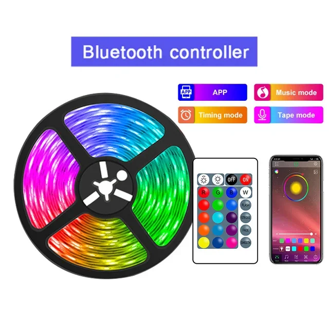 (Controlador Bluetooth 20m) Tira de LED USB de 5 V, Tira de luz flexible