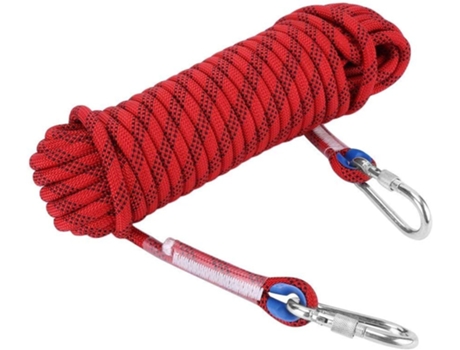 Cuerda de escalada de 10 metros, diámetro de 12 mm, cuerda de seguridad de cuerda de escape de rescate multifuncional con 2 mosquetones para escala...