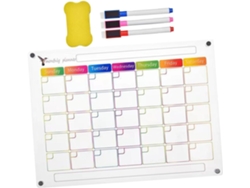 Calendario Magnético Transparente Para Nevera, Borrable Y Reutilizable Con Bolígrafos.