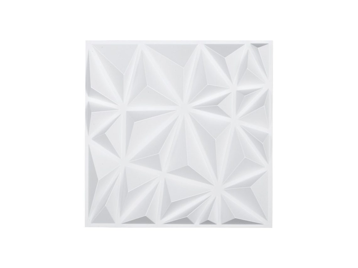 Paneles de pared de PVC 3D Diamante Blanco 30x30cm Tekmaquinas Set