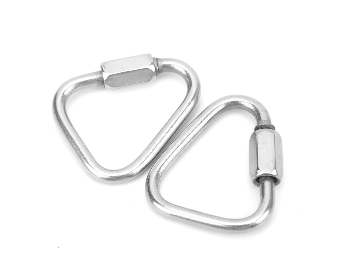 2 Mosquetones Triangulares De Acero Inoxidable De 6 Mm Para Escalada Y Accesorios De Montañismo