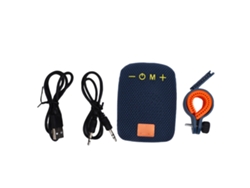 Altavoz Portátil Con Bluetooth, Emparejamiento Tws, Inserto De Tarjeta De Tela, Radio, Resistente Al Agua, Azul Profundo