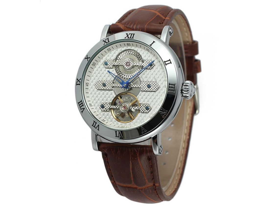 Relógio Xr3406 Com Pulseira Ouro Rosa, Caixa Ouro Rosa, Ponteiros Ouro Rosa E Fundo Preto, Resistente À Água, Mecânico Para Homens
