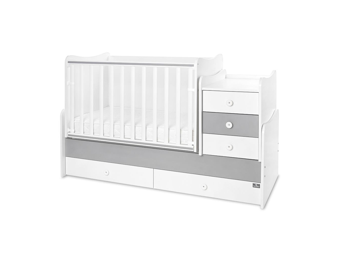 Cuna Convertible En Cama-escritorio Maxi Plus De Lorelli Whitestone Grey
