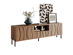 Mueble Tv 160x35 Cm - Bajo, 3 Puertas, Muebles De Salón - Natural