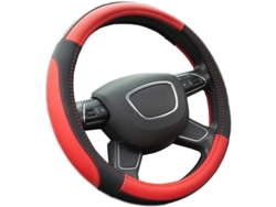 2026-funda De Volante Universal Antideslizante Transpirable De Cuero Microfibra Para Coches (36-38cm, Rojo)