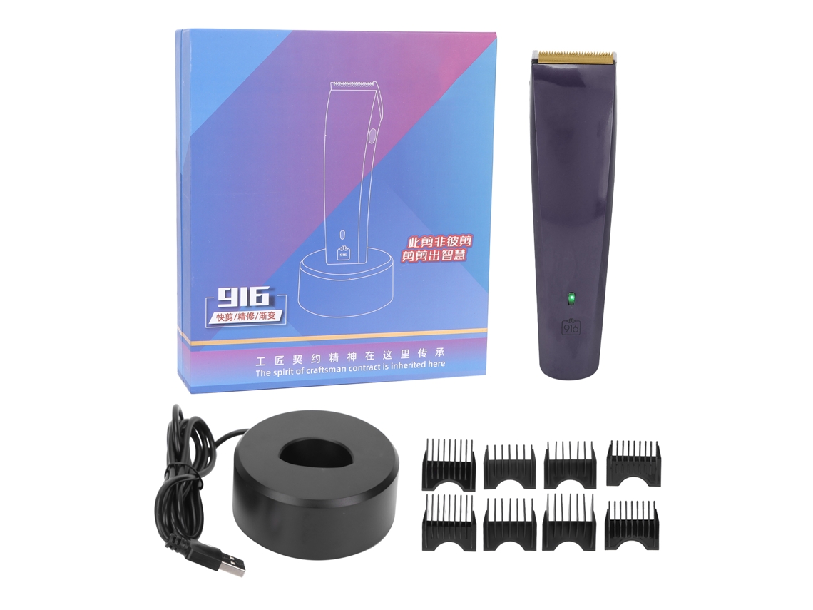 Aparador Elétrico De Cabelo Sem Fio Profissional Aço Inox Kit De Cortar Cabelo Para Homens Preto